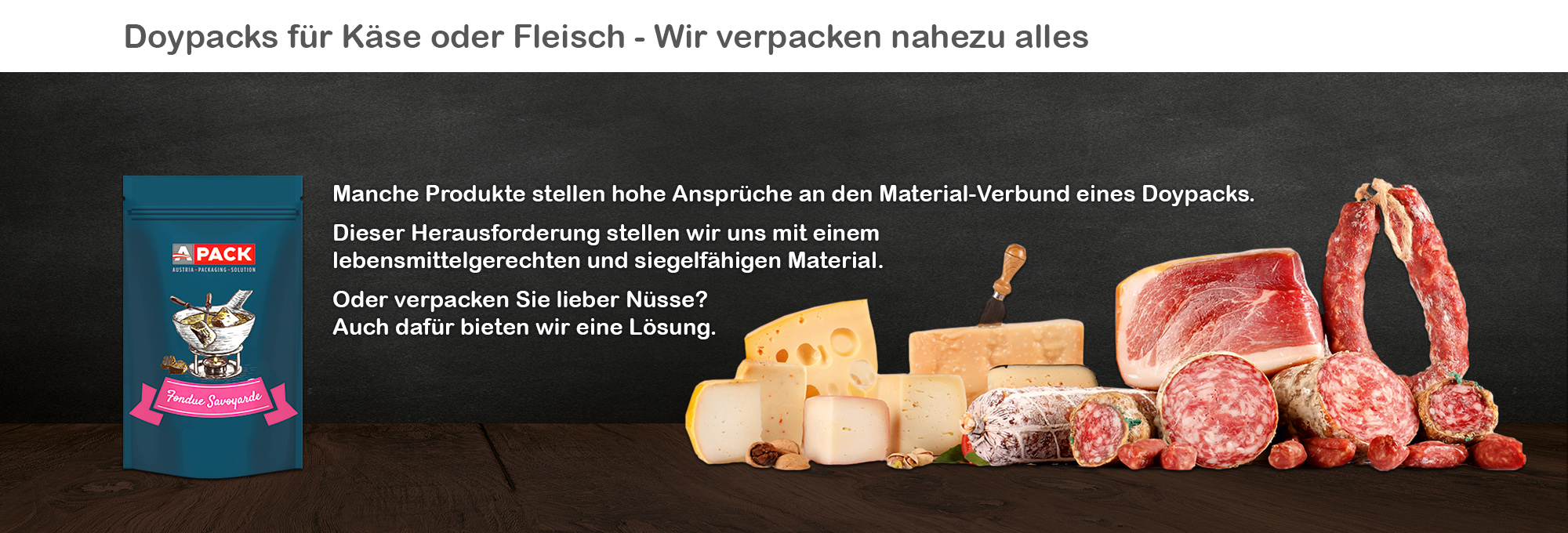 Austria Packaging Solution Doypacks Kaese Fleisch