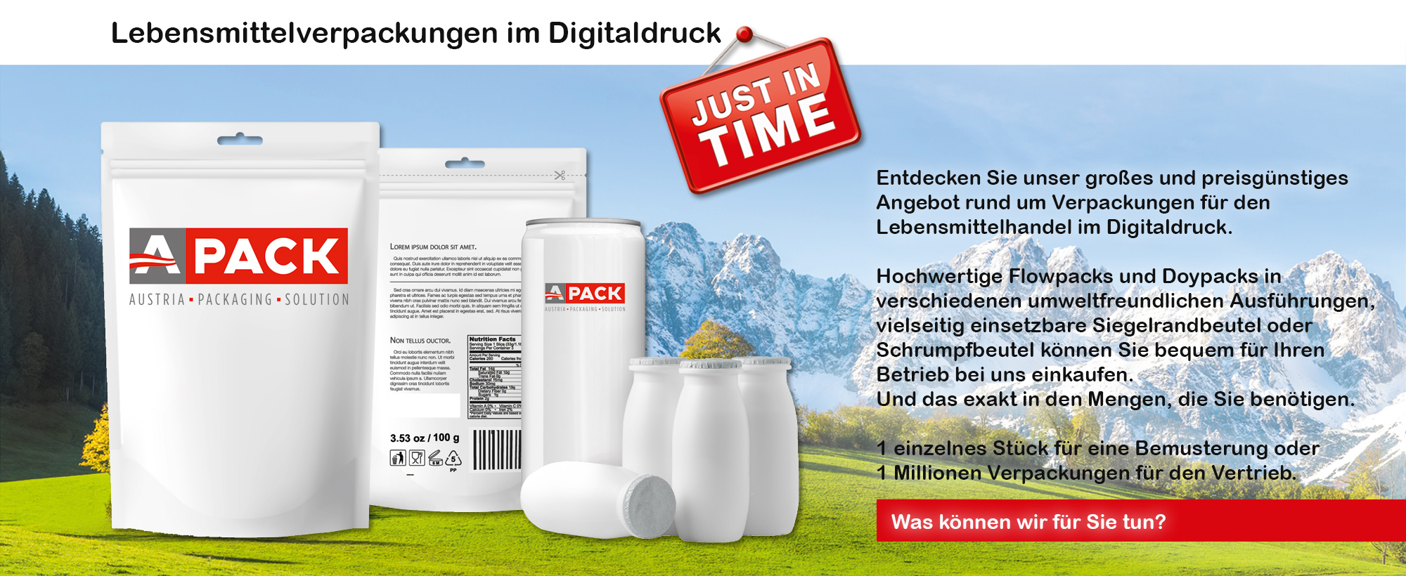 Austria Packaging Solution Digitaldruck Lebensmittelverpackungen