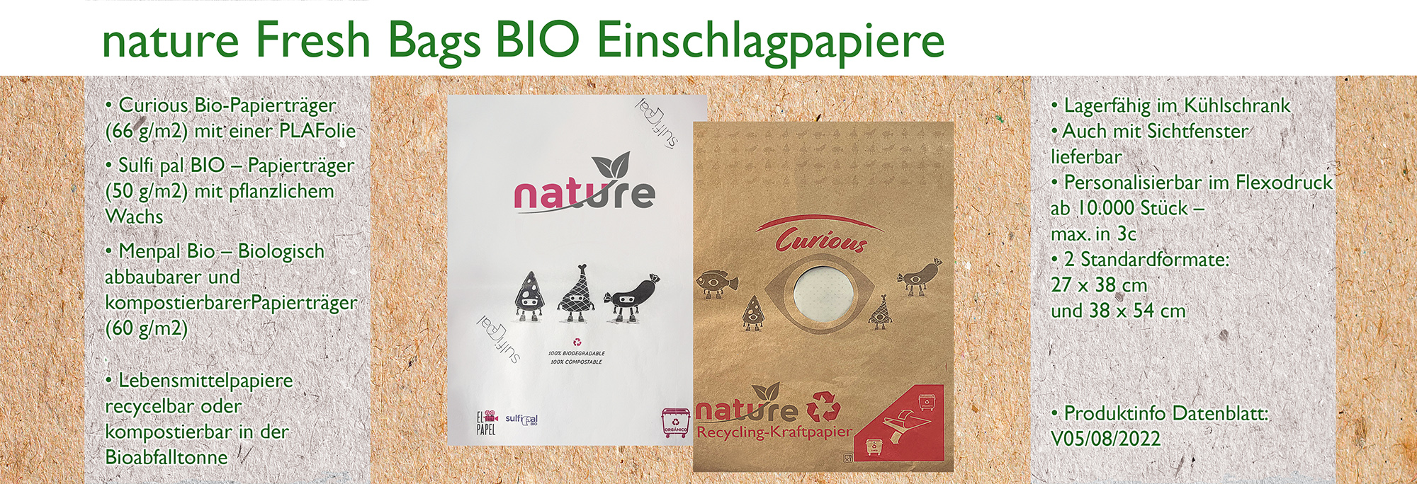 A Pack nature fresh bags Bio Einschlag Papier