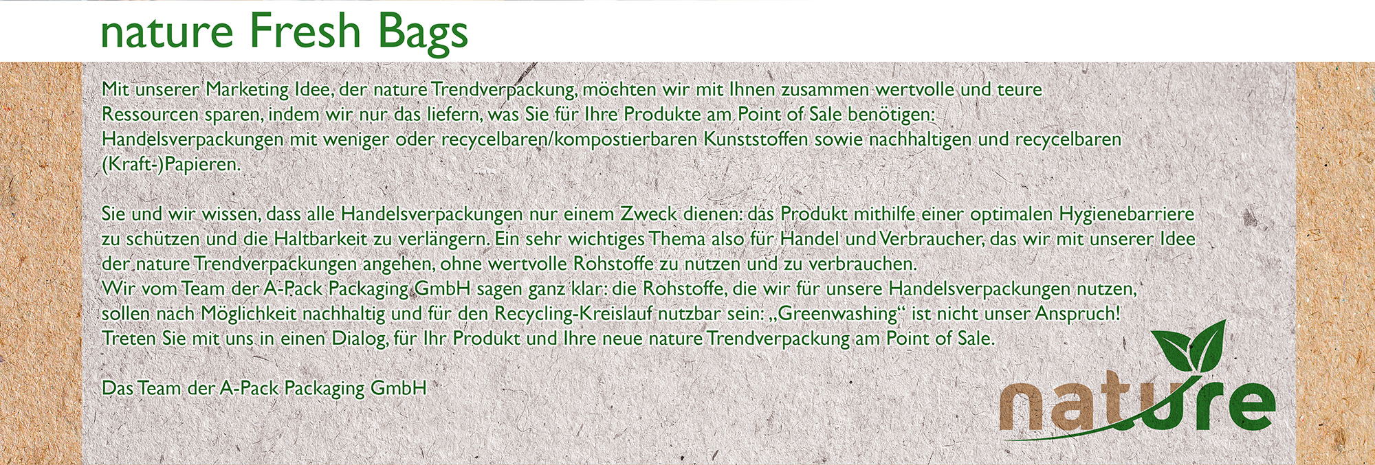 A Pack nature fresh bags Text